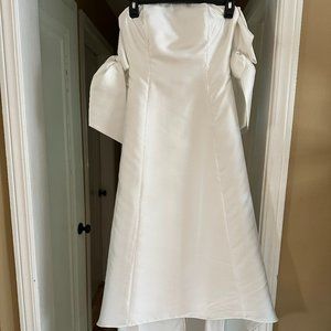 White High-Low Midi Formal Dress